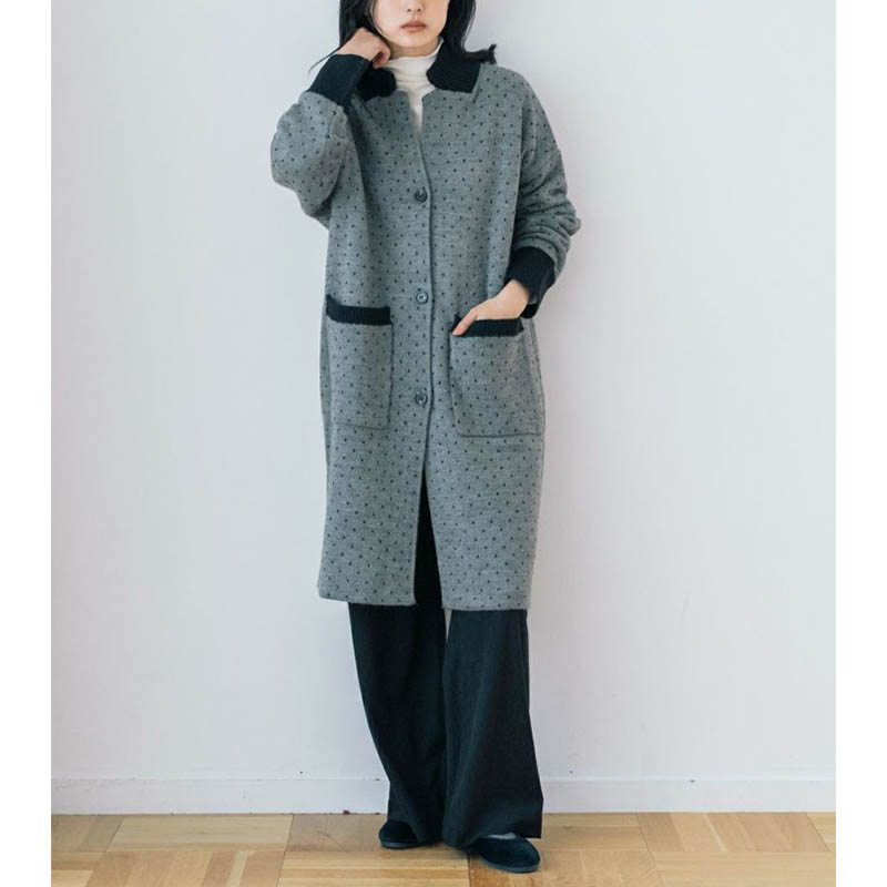 PONT DE CHALONS ドットジャガードニットコーディガン /GY15